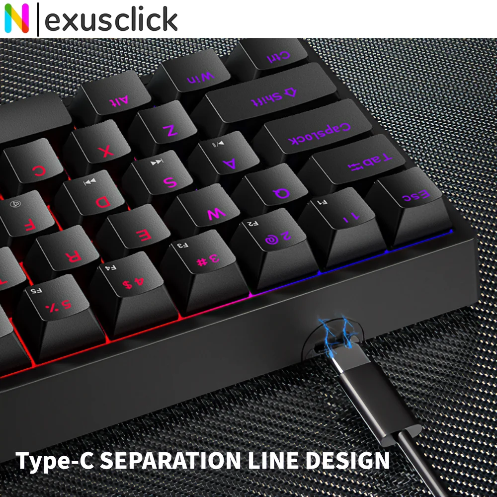 NexusClick 60% Mechanical Wire - Gaming Keyboard Ergonomics recension och pris