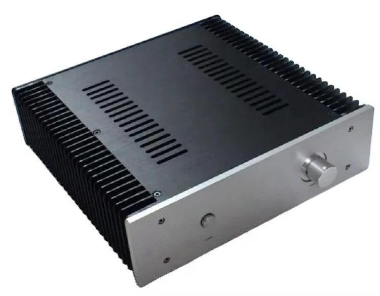 

BRZHIFI BZ3209 Audio Double Radiator Aluminum Case Tube Amplifier Chassis DIY Custom Black Hifi Enclosure