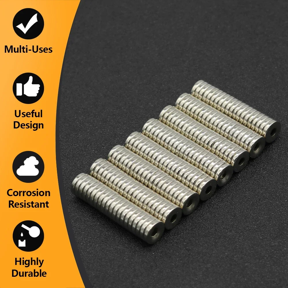 12x3-4mm With Holes iman Refrigerator magnets DIY Office Whiteboard Workshop