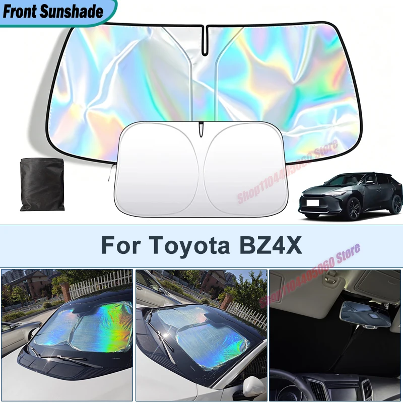 For Toyota BZ4X UV Reflective Sun Protection Cover Car Interior Accessories Foldable Front Windshield Sun Shade