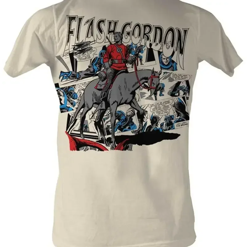 Flash Gordon T Shirt Comic Strips Natural