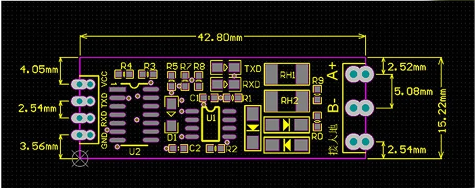 TTL zu RS485 Hardware Automatisches Durchflussregelungsmodul 3.3V 5V Serieller UART-Konverter Industriequalität – Detail 2