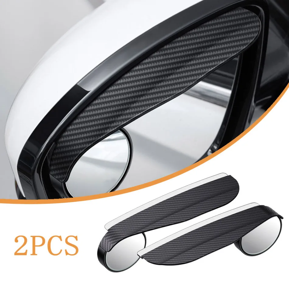 

2pcs Car Blind Spot Mirror 360 Degrees Car Rearview Mirror Rain Shield Integrated Small Round Mirror Auto Exterior Accessorie