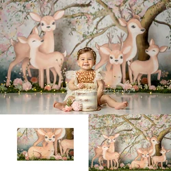 Forest Deer Backdrops Kids Baby Photography Child Adult Photocall Decors Jungle Animals Backgrounds