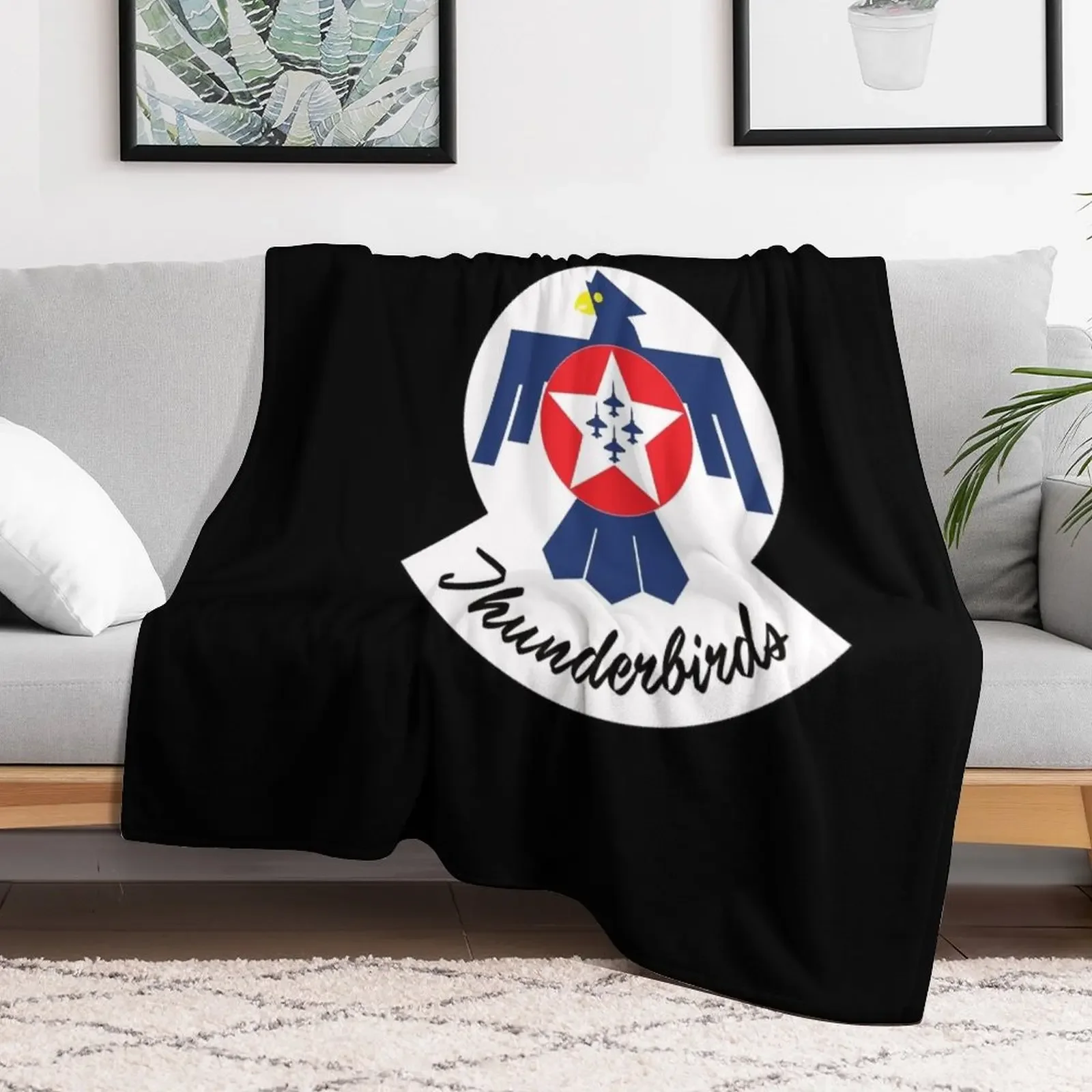 USAF Thunderbirds Logo Throw Blanket Multi Use Warm Blanket for Living Room Bedroom