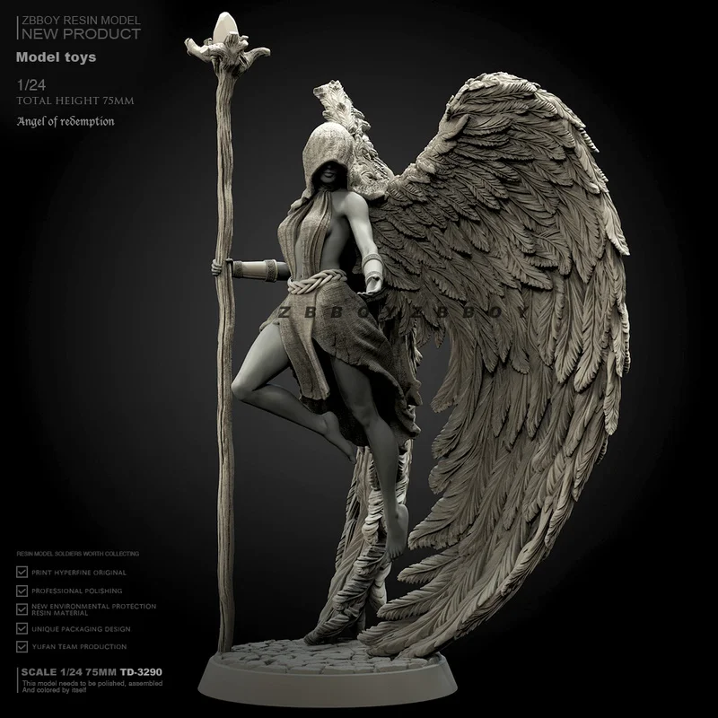 

1/24 Angel Resin Model Figure Gk Micro Miniature 3d Printed White Model Toy Unassembled And Unpainted Kit