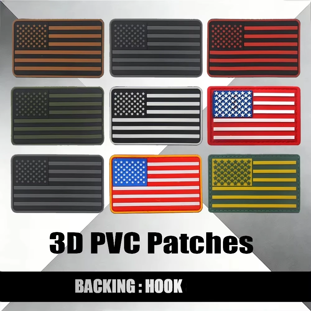 

3D-патч из ПВХ с флагом США, дизайн «Тонкая синяя линия», резиновая эмблема американского флага для одежды, США, Американские Штаты Америки