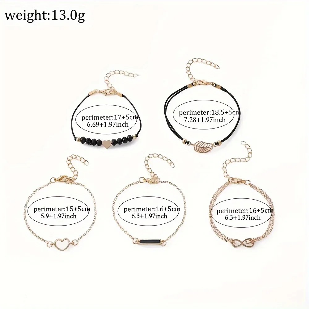 6 pçs/set relógio feminino casual ponteiro redondo relógio de quartzo analógico couro do plutônio relógio de pulso & coração folha pulseiras, presente para a mãe dela