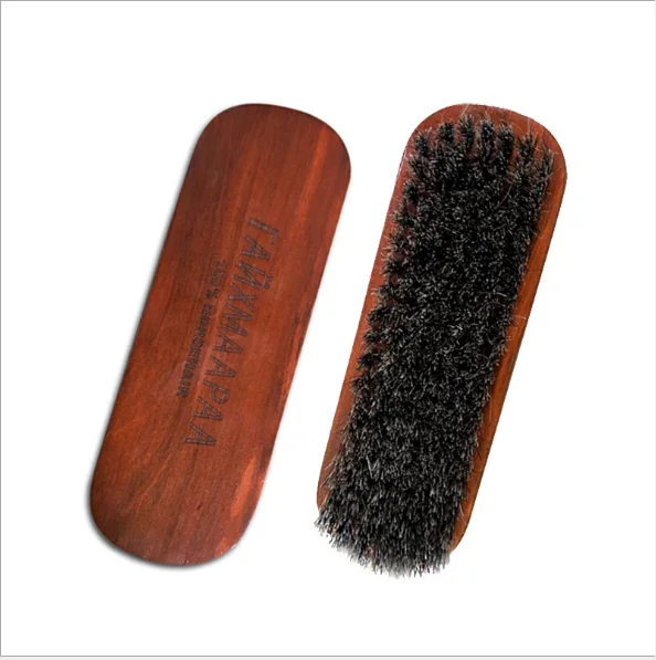 Horsehair Shoe Brush Polish Natural Leather Real Horse Hair Soft Polishing Tool Bootpolish Cleaning Brush for Suede Nubuck Boot