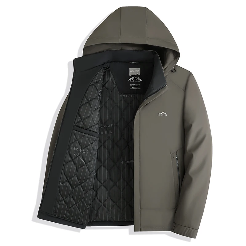 

Winter Men's Hooded 2025 Classic Warm Cotton Coat Down Cotton Jacket Autumn Hooded Cotton Coat Men's Tops