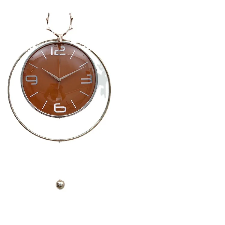 

Nordic light luxury antlers wall simple modern hotel B & B decoration fashion creative home wall clock