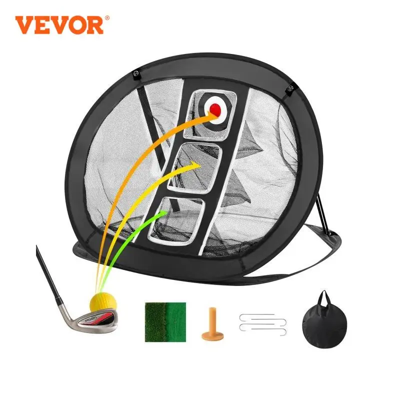 VEVOR Golf Chipping Net Pop Up Golf Practice Net, Portable Golf Hitting Aid Net for Backyard Driving Training Swing