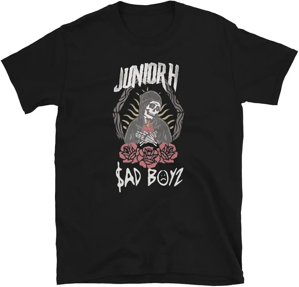 Tshirt Mexican Corridos Tee Musica Banda Junior H Merch Black, 3X-Large Y2K tops Unisex Summer Short Sleeve