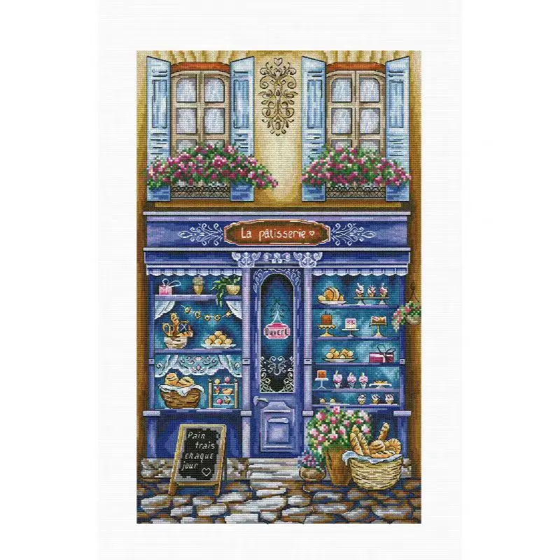 

Street Store 18CT 16CT 14CT Unprinted Top Quality Cross Stitch Kits Embroidery Art DIY Handmade Needlework Home Decor