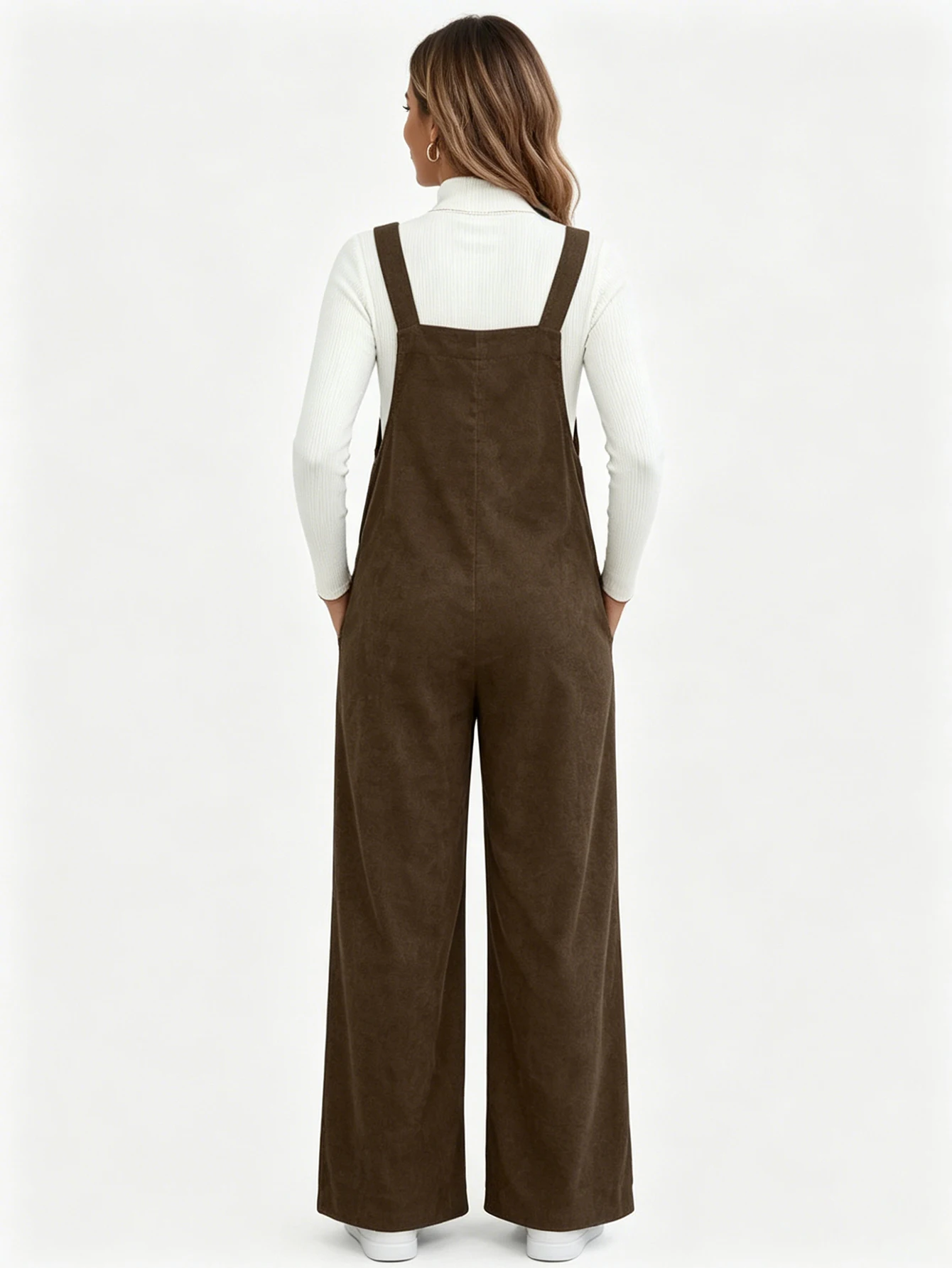 Maternity jumpsuit corduroy with pocket jumpsuit autumn women's casual versatile belly support maternity wear