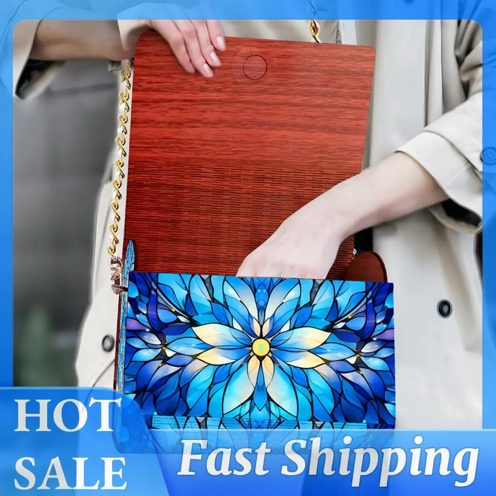 

Деревянный кошелек для монет с цепочкой для алмазной вышивки DIY Mandala Diamond Art 5D (B)