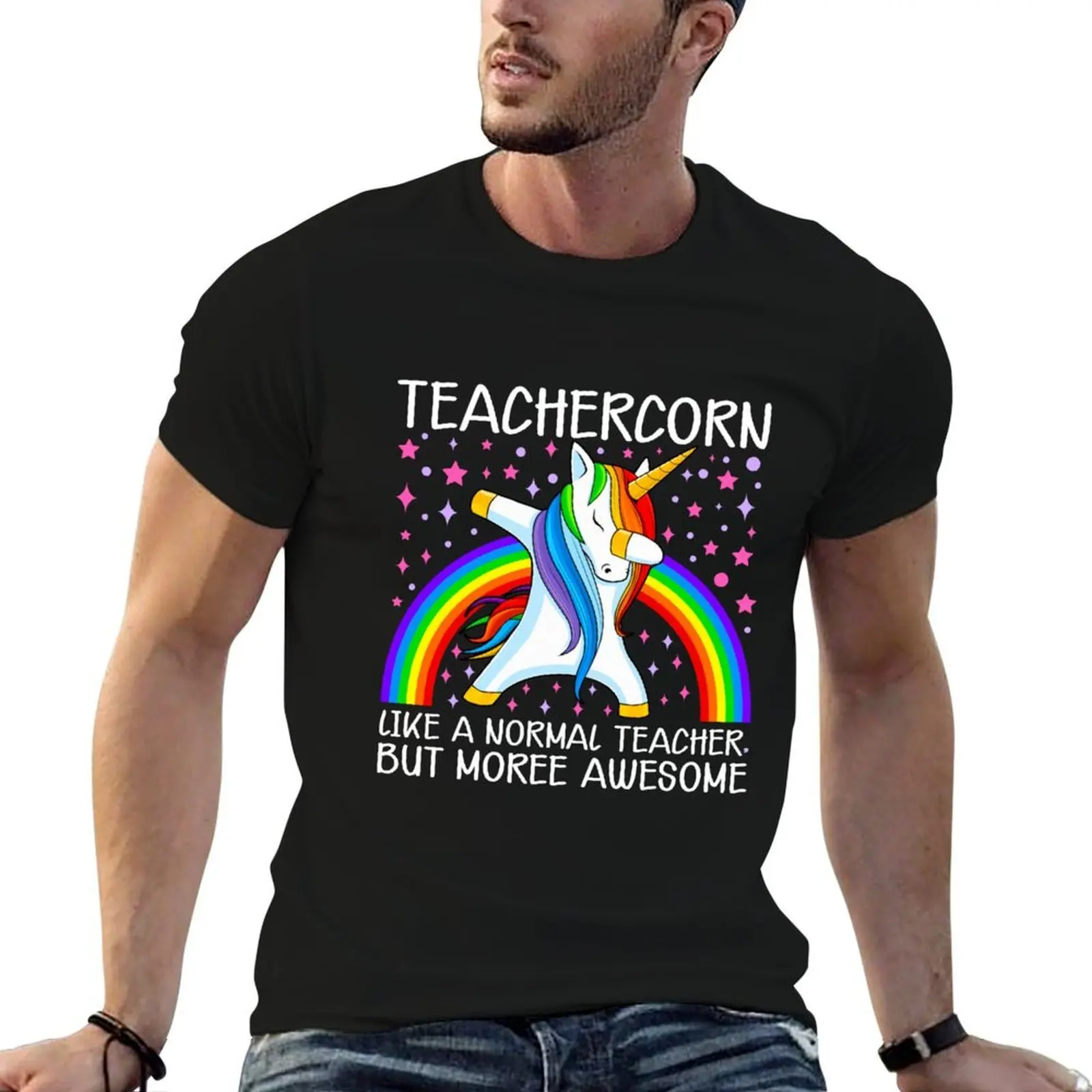 

Teachercorn unicorn T-Shirt cotton t shirts man 100% t shirts with prints T-Shirt