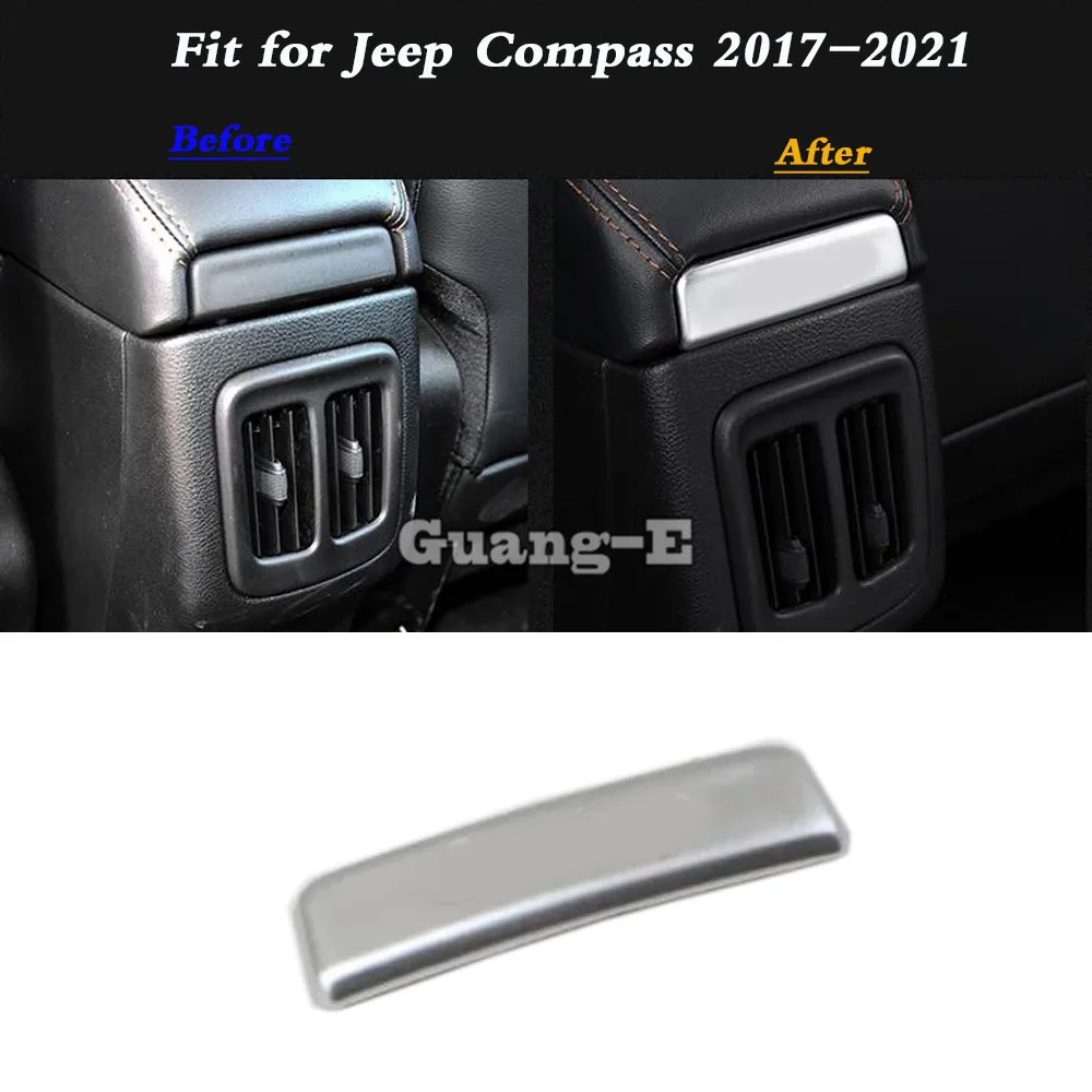 

Для Jeep Compass 2017 2018 2019 2020 2021 Автомобильный чехол из АБС-пластика, серебристый подлокотник, поручень, рамка, лампа, коробка, задний вентиляционное отверстие, часть 1 шт.
