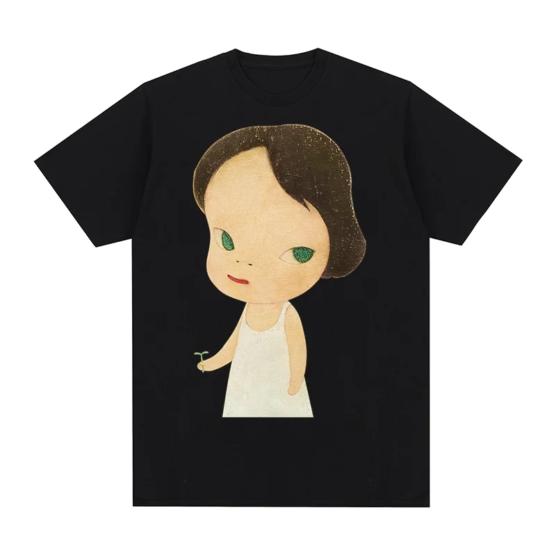 Yoshitomo Nara Flower Vintage T-shirt Japanese Anime Cotton Men T shirt New Tee Tshirt Womens Tops