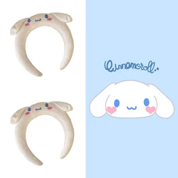 Sanrio Kuromi-Diadema con orejas de My Melody para mujer, accesorios para el cabello suaves de felpa, diademas de dibujos animados para niña, Cinnamoroll