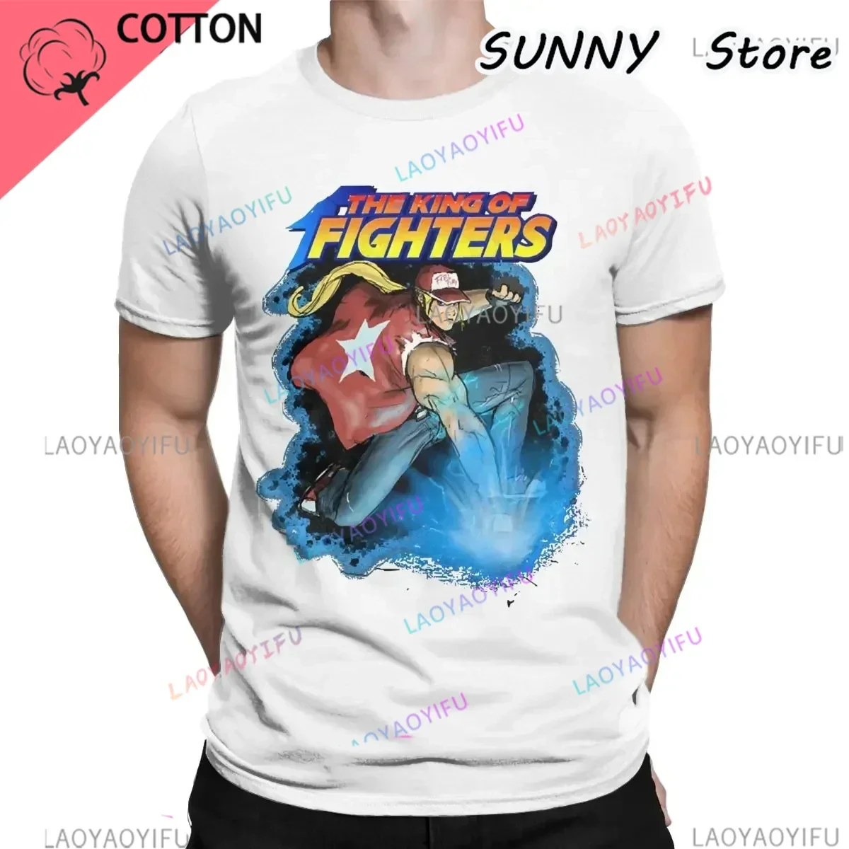 Terry Bogard Fatal Fury Hipster TShirts THE KING OF FIGHTERS Male Style low price Tops T Shirt Round Neck