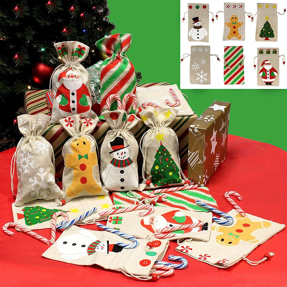 

10 Pcs Christmas Gift Bag Gingerbread Man Bags Gifts Biscuit Gingerbreadman Men Decorations