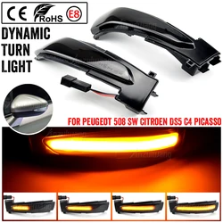 LED Dynamic Turn Signal Light For Peugeot 508 SW Flashing Indicator Sequential Blinker Lamp For Citroen DS5 C4 Grand Picasso II