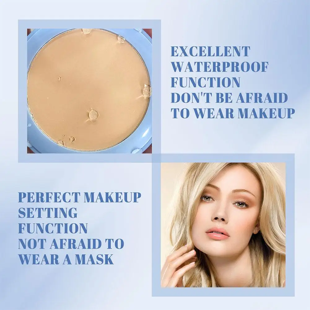 OUHOE Silk Soft Misty Powder Cake Oil Control Long-lasting Waterproof Concealer Brighten Natural Smooth Texture Face Makeup