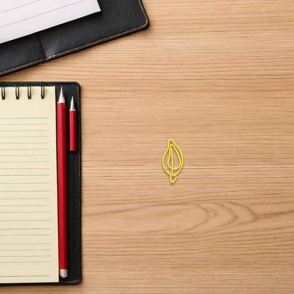 

70Pcs Leaf Shape Paper Clips Metal Small Clips for Organizing Office School Files Note Planner Bookmarks Colored Paperclips