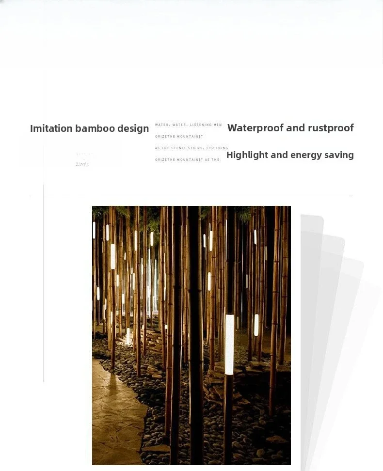 Lampada da esterno in bambù simulato impermeabile Lampada decorativa per illuminazione paesaggistica della villa scenica del parco