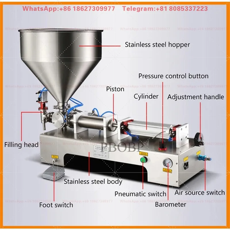 Semi-atuo Liquid Filling Machine  Beverage Perfume Essential Oil juice Water Bottle Filler