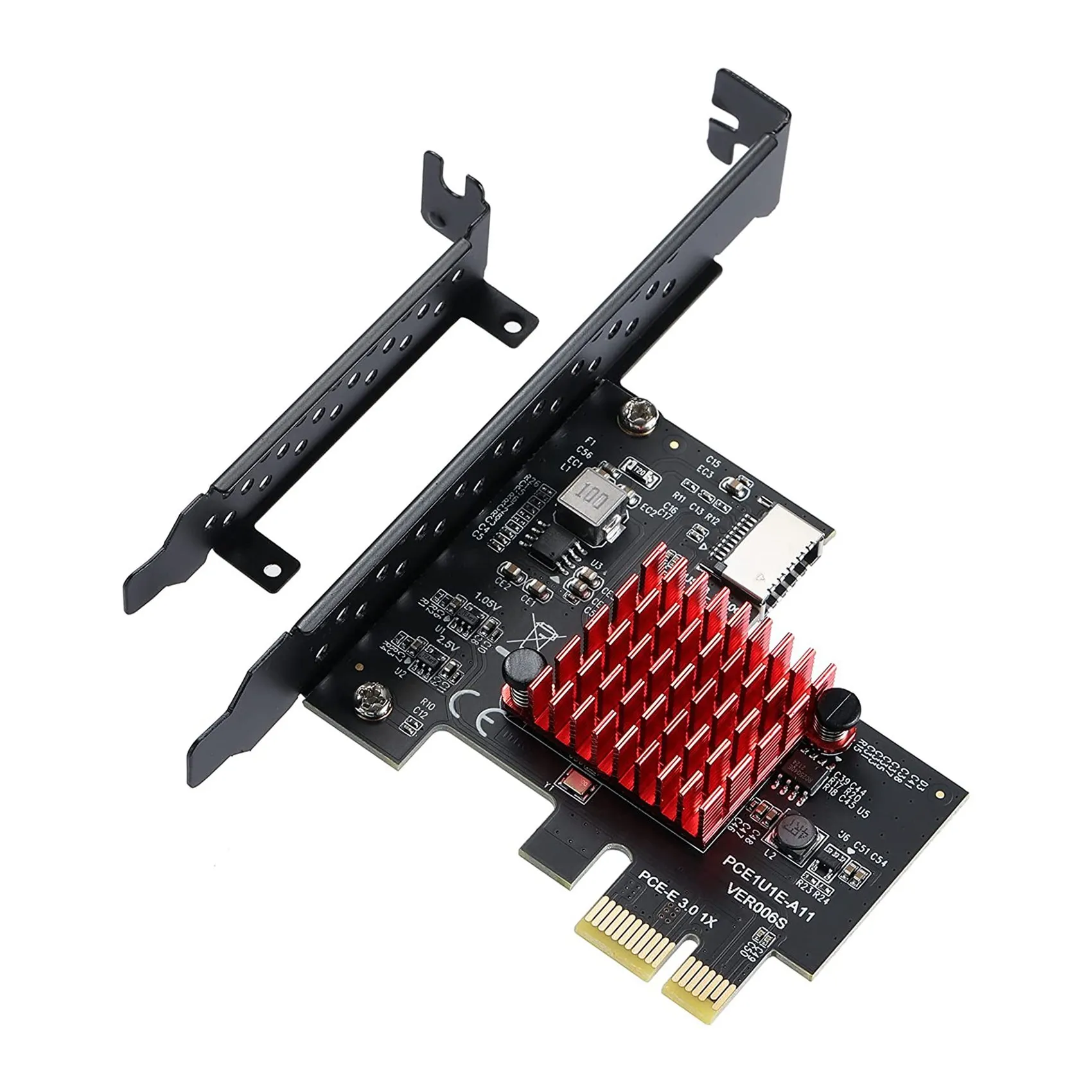 PCIE USB 3.1 GEN2 Type-E Expansion Card,10Gbps PCI Express 3.0 1X to 20Pin Front Panel Type C Connector for Windows 10/8