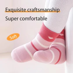 8Pairs 0-5Years Spring Autumn Newborn Toddlers Cotton Socks  Baby Little Cherry Gigh-elastic Princess Shoes Girl New Products