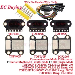 5Pcs/1pc VL6180/VL53L0X/VL53L1X TOF10120 Time of Flight ToF Laser Ranging Sensor TOF050F TOF050C TOF200C TOF400C 50CM/2M/4M IIC