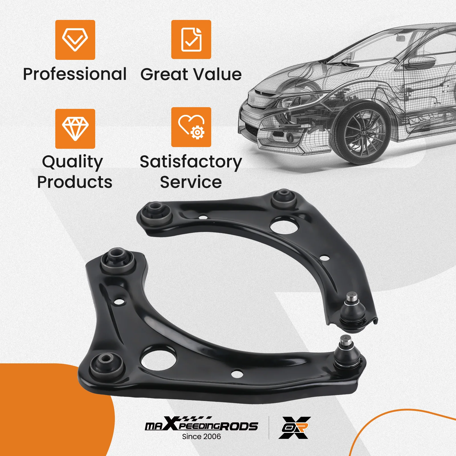 

Front Suspension Control Arms Pair for Nissan Versa Note Micra 2012-2018 2019