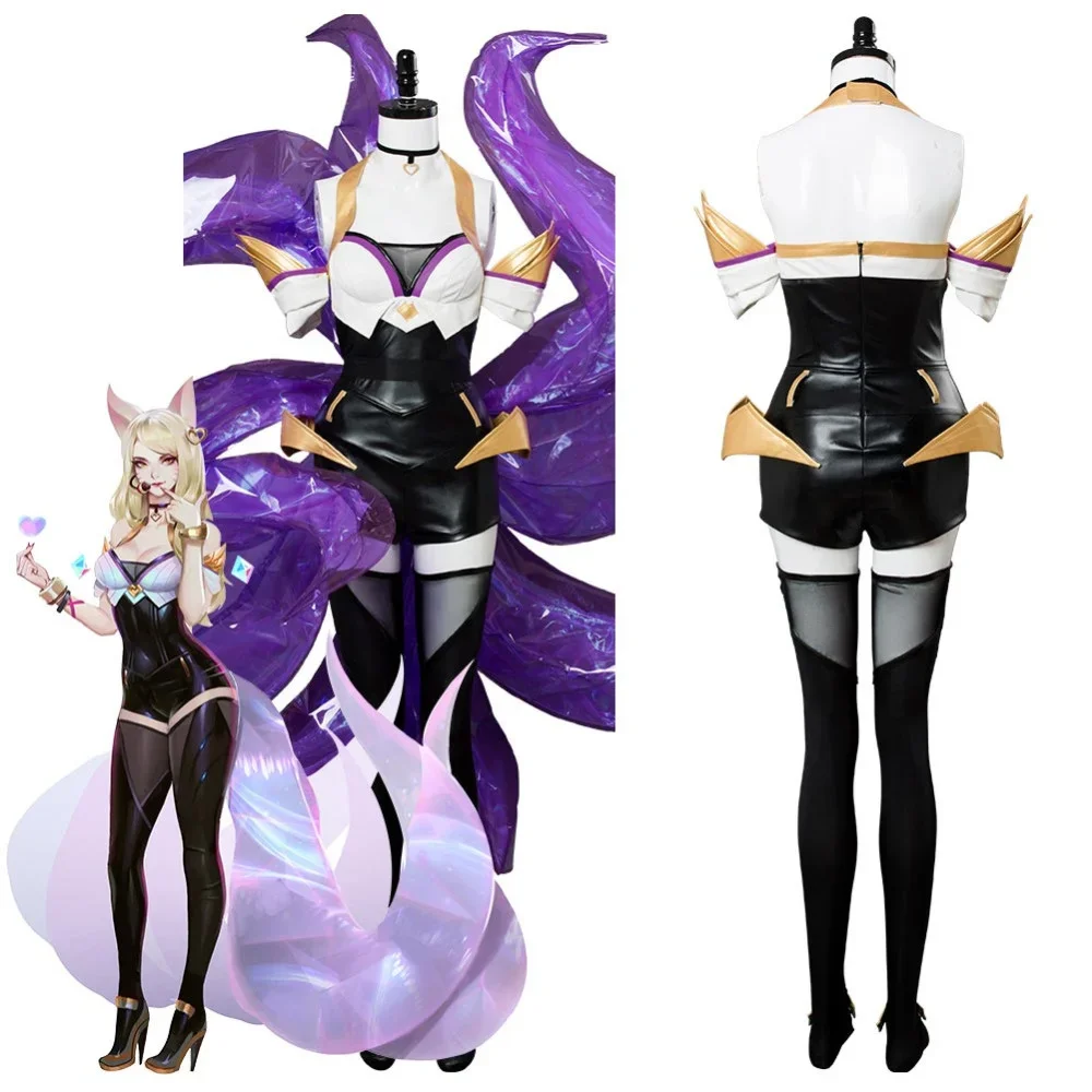 

LOL the Nine-Tailed Fox Ahri K/DA Skin Cosplay Costume Dress For Women Girls Outfit Halloween Carnival Costumes