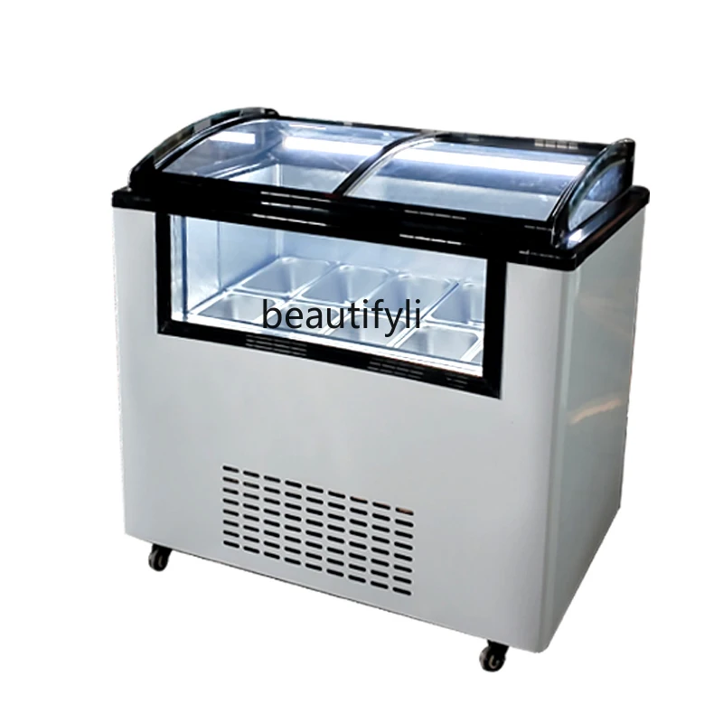 Commercial Fried Yogurt Display Digging Ball Ice Cream Frozen Display 4/6 Barrels 10 Boxes Ice Cream Cabinet