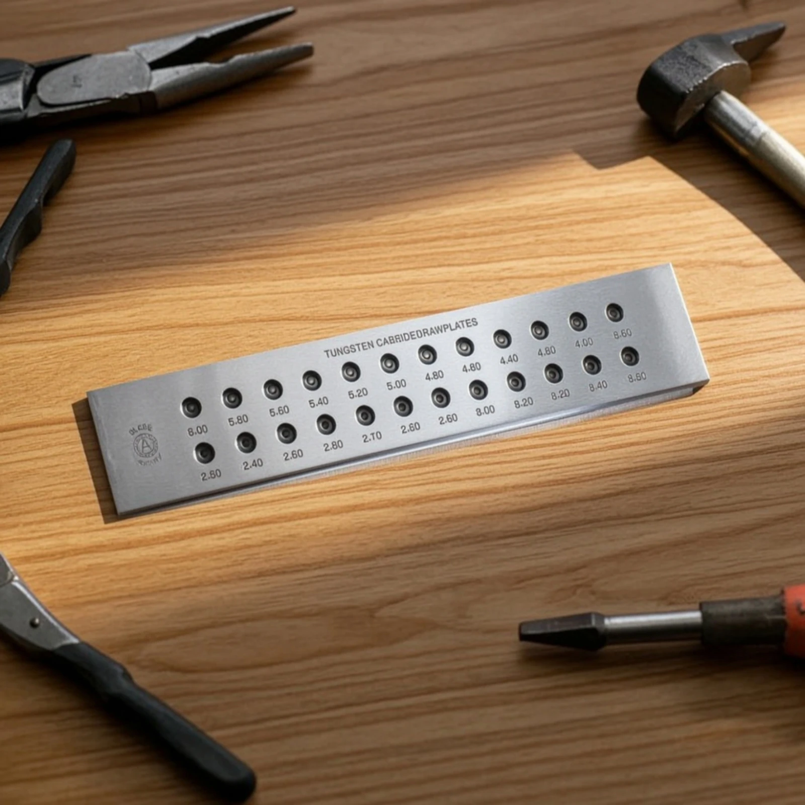 Wire Drawing Plate with Round Holes 24-Hole Jewelry Drawplate with Circular Holes Jewelry Wire-Pulling Plate Heavy-Duty