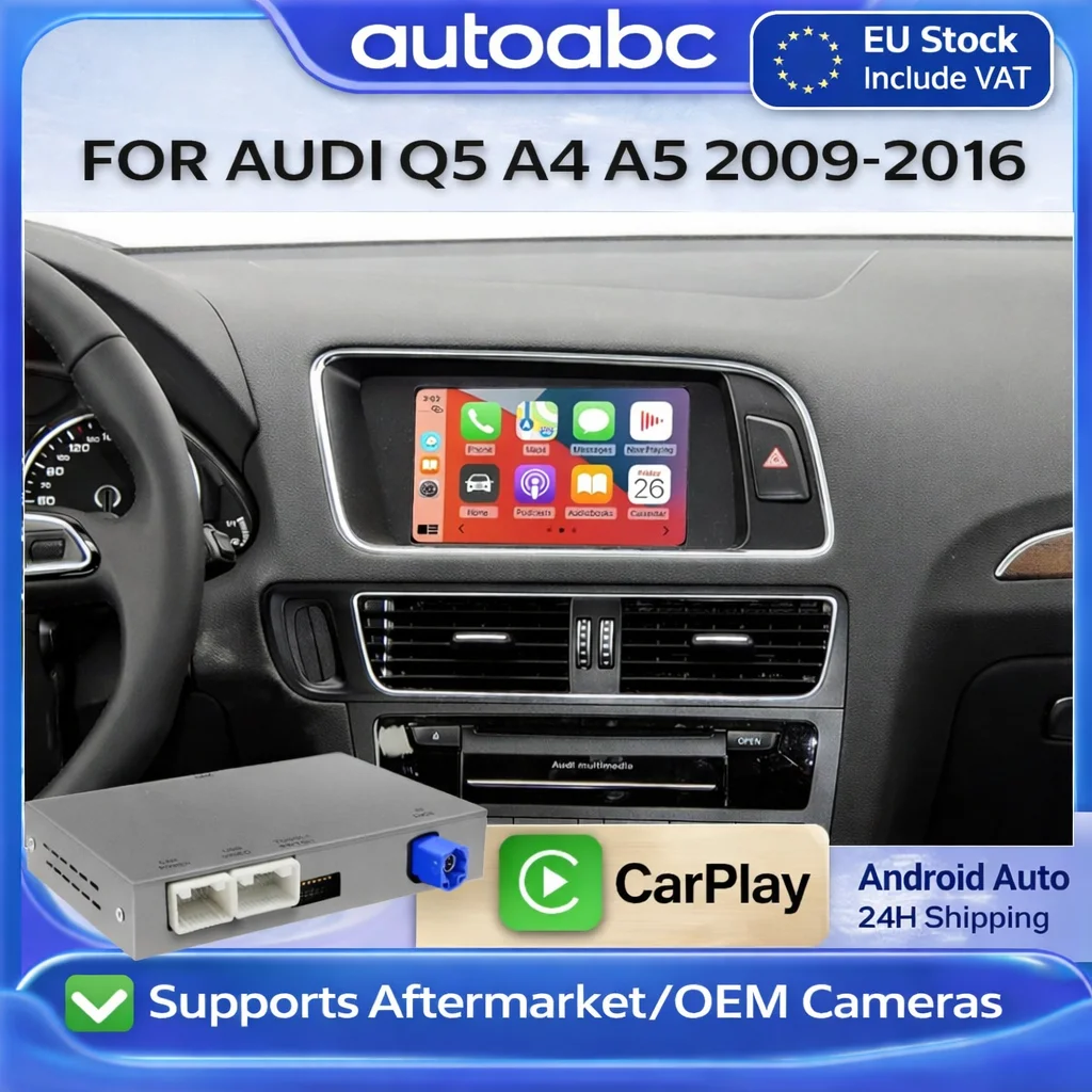 Carplay wireless e Android Auto per Audi A4 A5 S4 S5 RS4 RS5 Q5 2009-2015 con MMI 3G, supporto AirPlay, MirrorLink e telecamera multimediale