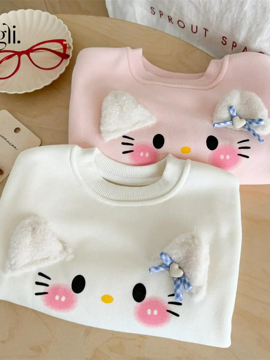 Dziewczęca bluza z kapturem z podszewką, zimowa odzież, nowa, super modna bluza dla dzieci, warstwa bazowa, top irt