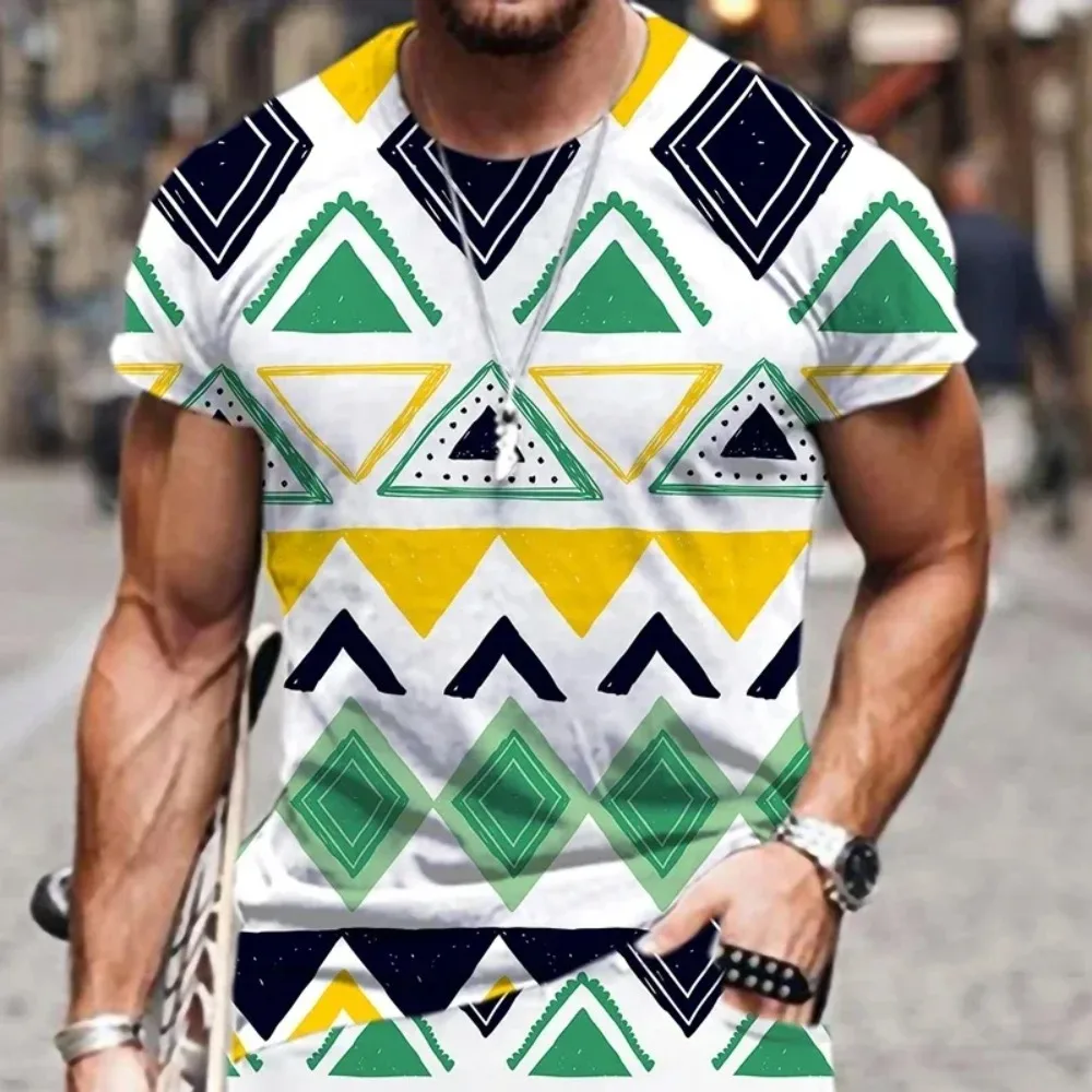 

2024 3D African Ethnic Primitive Tribal Fabric Printing Oversized T Shirt for Men Fashion Comfortable Sleeve Unisex Clothing