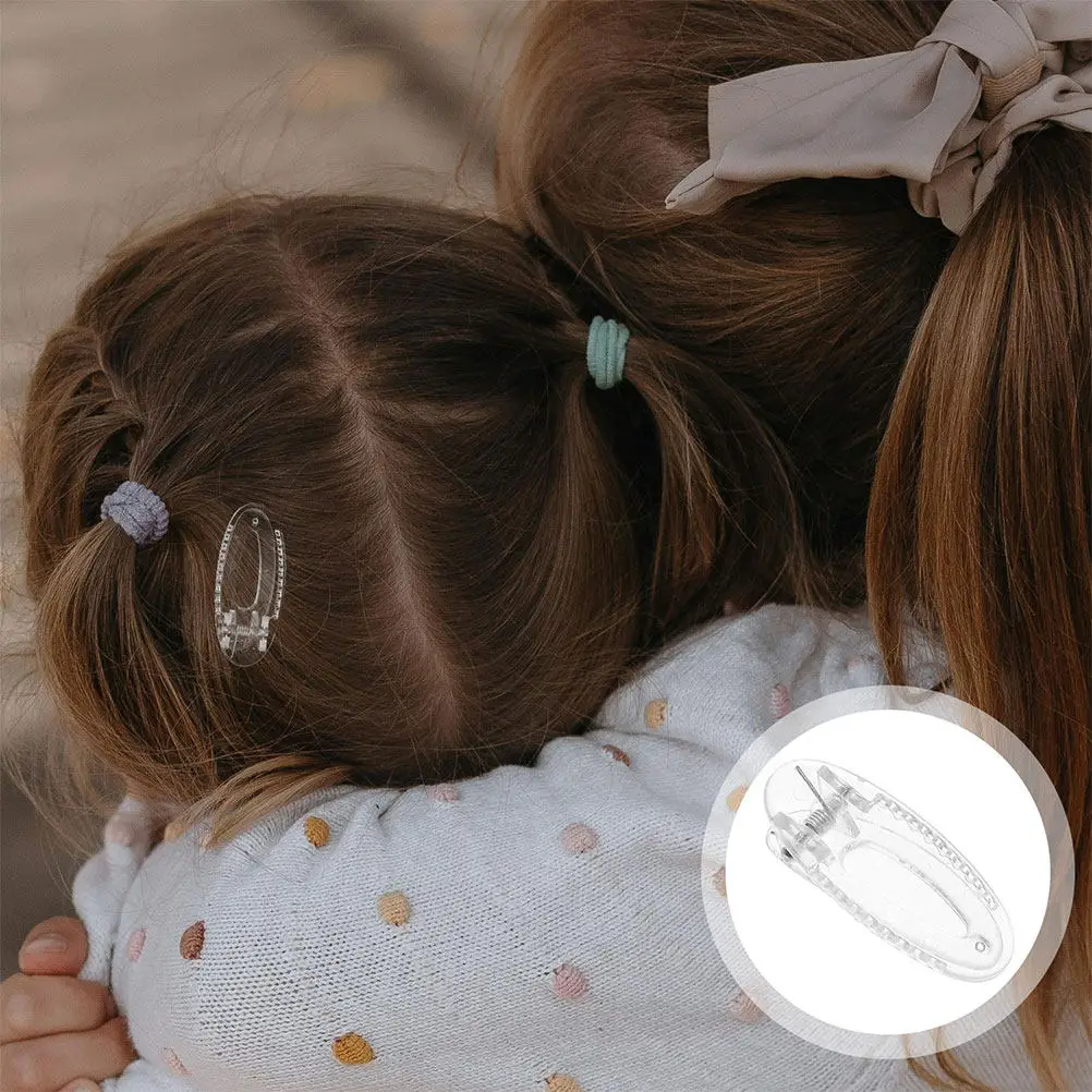 

60 шт. Детские боковые заколки-слайдеры 4 см, прозрачные, на защелках, нескользящие, плоские, для объемных волос, для детей, малышей и младенцев