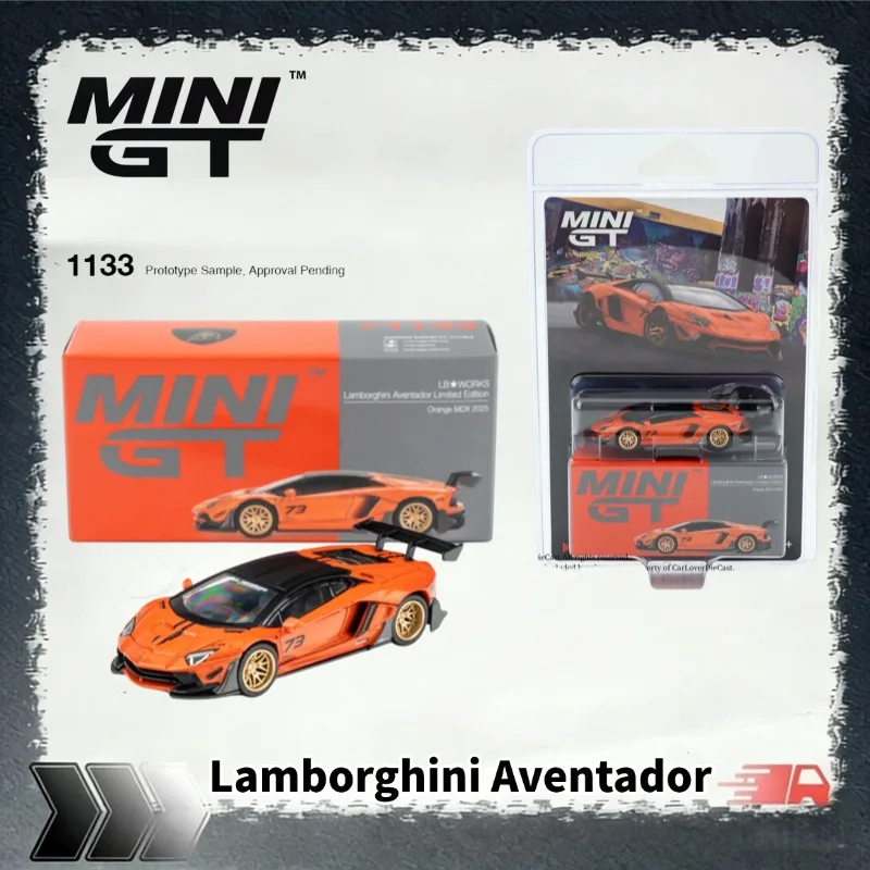 [In Stock] Mini GT 1/64 Diecast LB‑WORKS Aventador, Orange MDX 2025 Limited Collectible Car Model