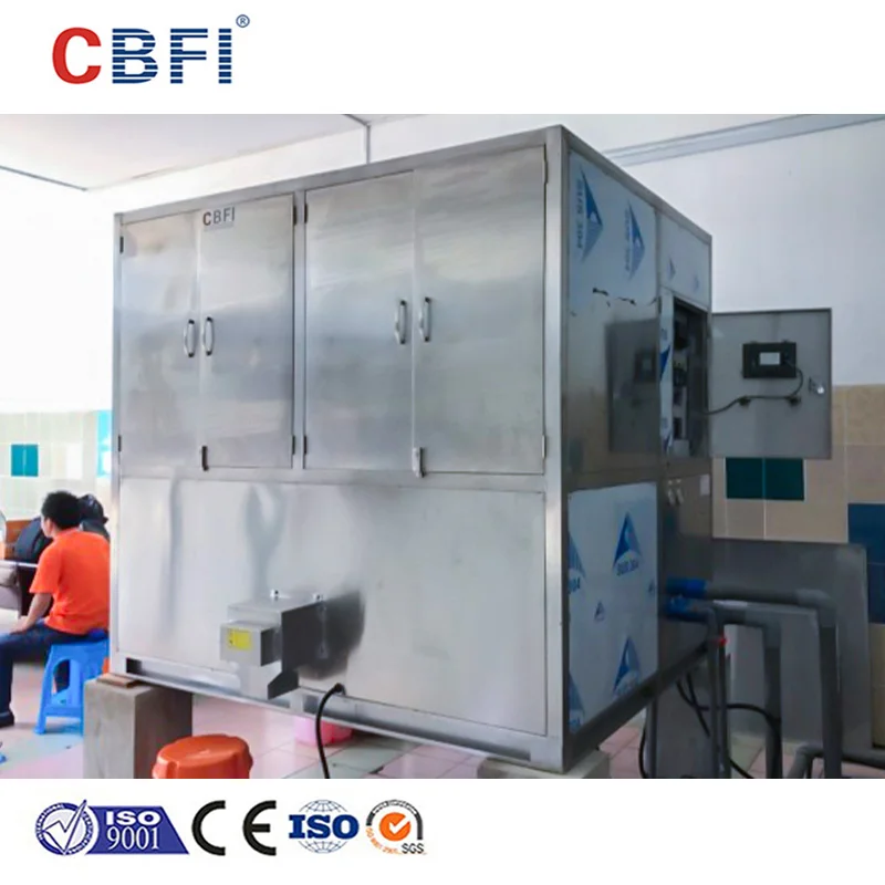 Commercial Ice Cube Maker Machine with PLC Bearing Stainless Steel Siemens PLC & Motor Engine Pump-1 to 10 Tons Per Day