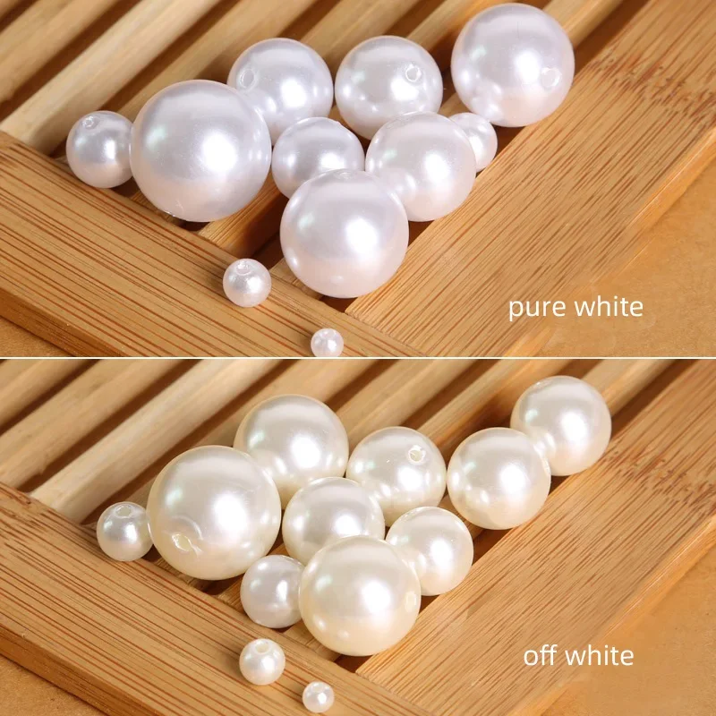 4mm-20mm White beige Imitation Pearls Round Pearl Spacer Loose Beads DIY Jewelry Making Necklace Bracelet Earrings Accessories