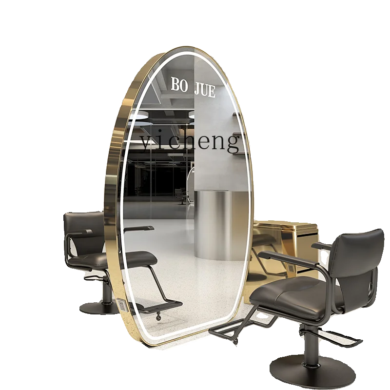 ZC stainless steel single-sided double-sided floor-to-ceiling mirror hair salon special barber shop hair cutting mirror