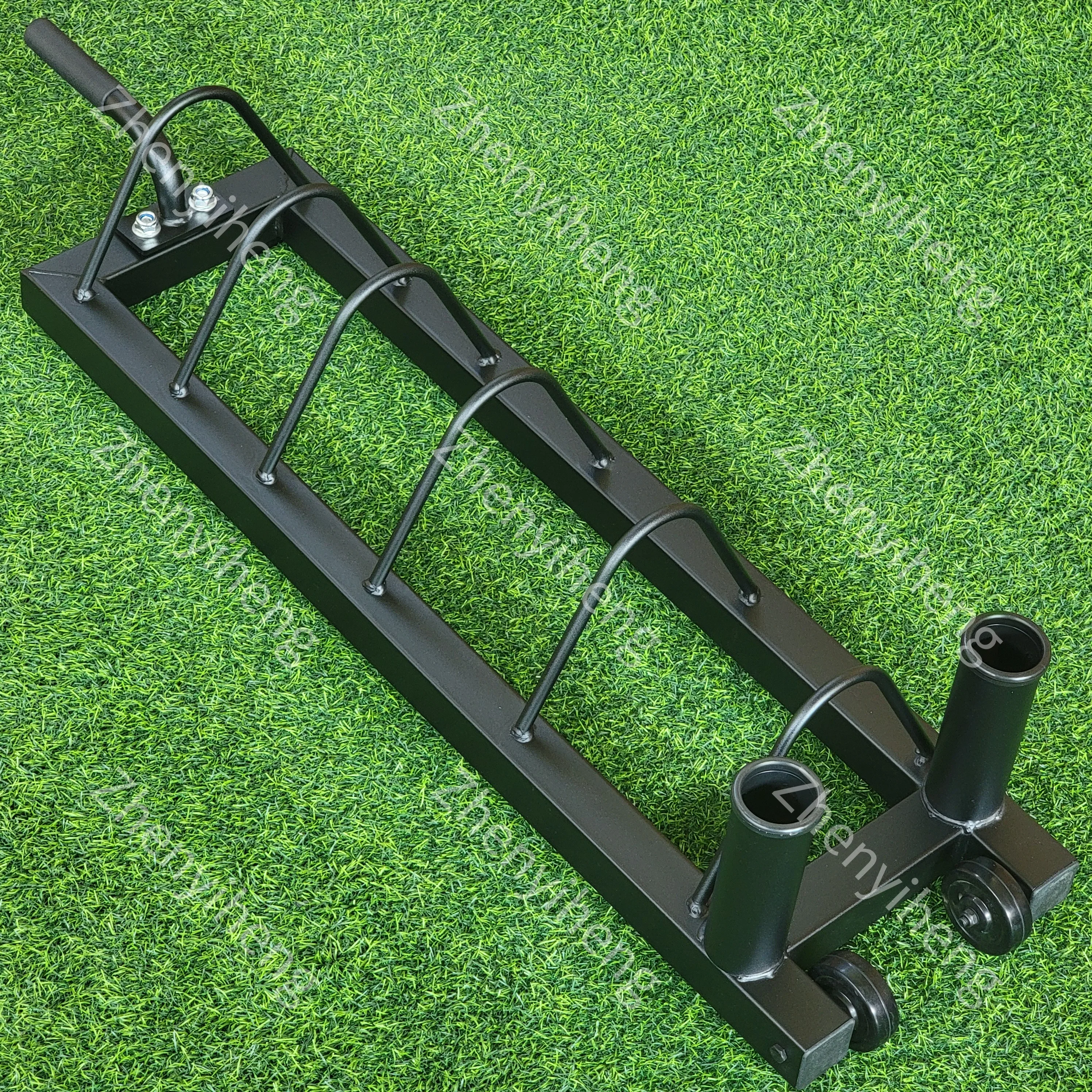 Movable Barbell Bumper Plate Storage Rack with Grip Wheels Gym Equipment