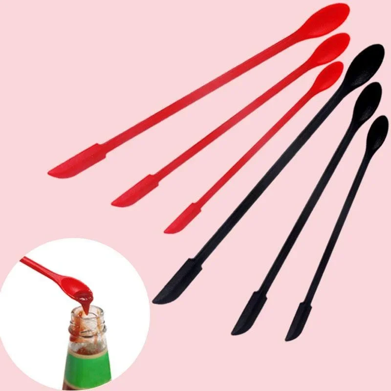 3Pcs/Set Silicone Spatula Heat Resistant Long Handle Dual-Ended Scraper and Spoon Jam Spatula Kitchen Gadget Kitchen Accessories