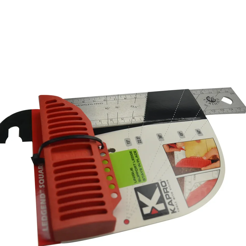 KAPRO – règle rectangulaire multifonction de haute qualité, pour le travail du bois, outil de marquage de lignes épaisses en acier inoxydable à 90 degrés