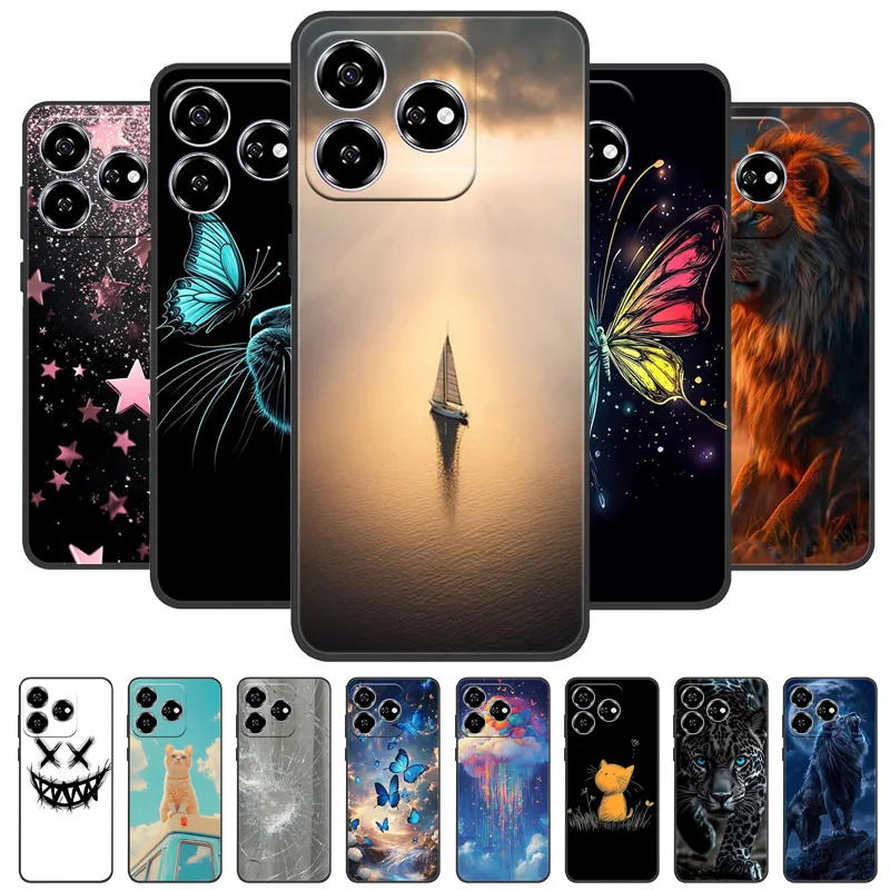 Capa para zte lâmina v60 design caso macio silicone tpu capa de telefone para nubia v60 design caso traseiro v60 vita z2350 escudo preto bumpe